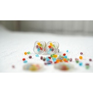 Begonia Flower Colorful Stud Earrings-Beautiful When Young MIT