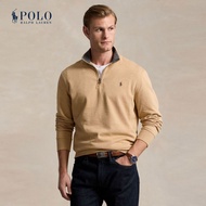 Polo Ralph Lauren เสื้อสเวตเตอร์ผู้ชาย Luxury Jersey Quarter-Zip Pullover รุ่น MNPOKNI16824032 สีเบจ