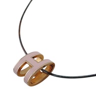 二手愛馬仕 Pop H 糖珠項鍊，品牌鏈條，粉紅色