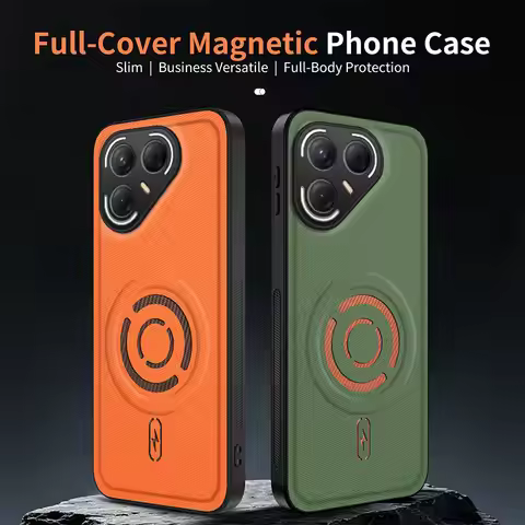 For Tecno Pova7 Ultra Pova7 Pro Case Simple Magnetic Adhesive Textured Leather Drop-Protection Cover