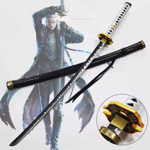 28/39inch DMC Yamato Vergil Katana Swords Real Size Japanese Samurai Sabre ABS Wooden Katana Anime C