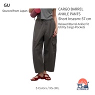 GU Cargo Barrel Ankle Pants Short Length Women Cotton Blend Easy Pants 3 Colors Shipped from Japan
