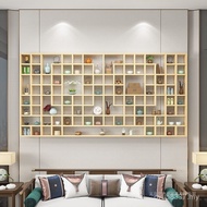 Bao Wall Lattice Rack Solid Wood Rack Rack Pavilion Teacup Teapot Creative Display Rack Lattice Mult