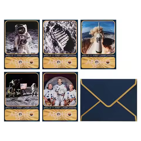 55th Anniversary Commemorative Cards for The Apollo Moon Landing Perfect for Collecting and As A Gif