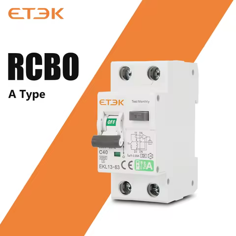 ETEK Residual Automatic Circuit Breaker A Type C Curver 30mA 40A 1p+N 2p With Over Current Leakage P