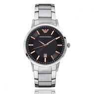 Emporio Armani 亞曼尼 | 原廠平輸精品手錶 經典素面鋼帶男錶 - 香檳x黑 AR11179