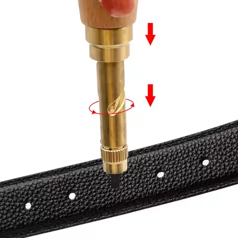 DIY Leather Hole Punch Interchangeable Multi-Head Automatic Hole Rotary Belt Punch Tool Leather Punc