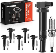 A-Premium 6x Ignition Coils and Iridium Spark Plug Kits Compatible with Hyundai Santa Fe 2007-2009 K