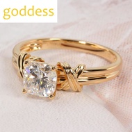 916 Gold pawnable ring New Retro 14K Gold Ring Interwoven Pattern Point Diamond Ring Female Jewelry