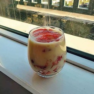 Japanese Style ins Style Smoothie Cup Oval Glass Cup Yogurt Mousse Juice Glass Water Cup