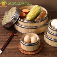 SOMEDAYMX Steamer Basket Kitchen Gadget Steam Basket Woven Bamboo Bao Buns Dim Sum For Cooking Food 