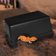 RADIANTBEAM Reptile Hide Box, Black Rectangle Snake Shelter House, Reptile Hide Cage Box S/M/L Plast