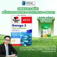 Doppelherz Omega 3 Fish Oil - Omega 3 Supplement, Folic Acid, Maintain Heart Health (30V)