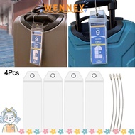 WEY Suitcase Label Holder, PVC Steel Wire Cable Loop Cruise Luggage Tag Holders, Durable Zip Seal Po