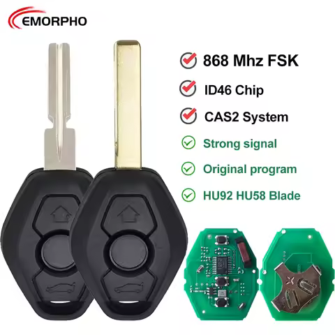EMORPHO For BMW 1 E87 3 E46 5 E60 E61 6 E63 E64 Series X5 E70 CAS2 CAS 2 Remote Key Replacement 2 Tr
