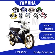 YAMAHA 135LC V1 4 Stroke Speed Body Cover Set Kit LC135 Coverset LCV1 LC - Kuning Hijau Matt Black N