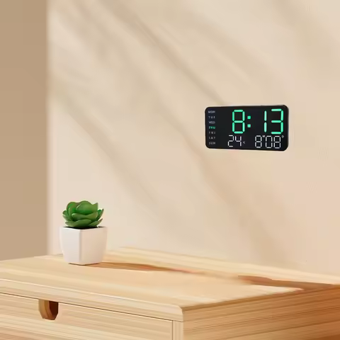 Digital Alarm Clock Wall Desktop Plastic Aesthetic Bedroom Clocks Home Office Large Small Black Whit