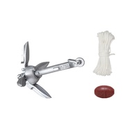 Jangkar Perahu Lipat 0.7kg/1.5kg Jangkar Kapal Jangkar Kayak Dengan Tali 20m Alat Kapal