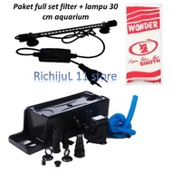 Medium filter box set package (M) + 30 cm submersible aquarium lamp Complete ready to use