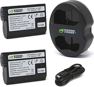 Wasabi Power Battery 2-Pack, Dual Charger for Nikon EN-EL15, EN-EL15b, EN-EL15c & D500, D600, D610, 