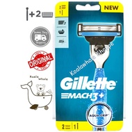 Gillette Mach 3 Mach3 Plus Mach3+ 1 Handle + 2 Cartridges (Original)