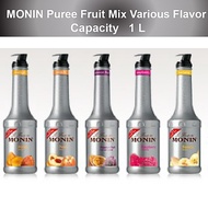 (Ready Stock) MONIN Puree Fruit Mix 1 Litre Various Flavors Strawberry Passion Fruit Peach
