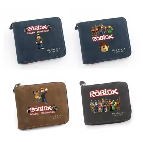 New Roblox Cartoon Print Short Zipper Wallet Cute Cartoon Card Holder Roblox Stuff Birthday Gift