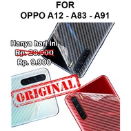 skin carbon oppo a12 - a83 - a91 garskin anti gores belakang fiber - a83