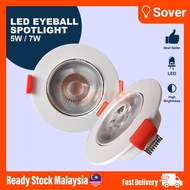 LED Eyeball 5W 7W Recessed Spotlight Downlight Home Lighting Room Ceiling Lights Down Light Lampu Siling Hiasan Rumah