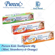 Pureen Kids Toothpaste (Fluoride Free) 40g (Mint, Straberry, Orange) Kids Toothpaste Baby Toothpaste