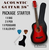 ACOUSTIC GUITAR / GITAR KAPOK FOR BEGINNER WITH PACKAGE [ READY STOCK 🇲🇾]