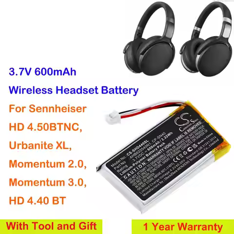 Cameron Sino 600mAh Wireless Headset Battery AHB622540N1 for Sennheiser HD 4.50BTNC,Urbanite XL,Mome