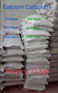 25 Kgs/Bag แคลเซี่ยมคาร์บอเนต CaCo3  หรือแป้งแคลเซี่ยม มีความละเอียดที่ 100, 200 ,325 , 500 , 600, 1