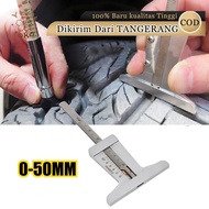 Tire Tread Depth Gauge Stainless Steel 0-50mm Tire Flower Measuring Tool Tire Pattern Safety Tire