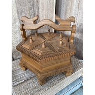 Betel Leaf Golden Teak Size 9x9 1/2 Lion Legs Six And Square Creates An Atmosphere Antique Put On Nu