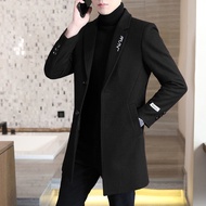 Baju wulen besar berbulu Lelaki kot Windbreaker Mid-Long versi Korea Slim Sheep berbulu baju wulen b