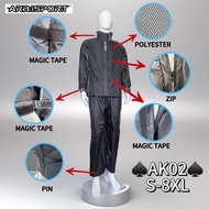 S-8XL ARAI SPORT AK02 RAINCOAT BAJU HUJAN 2KG 2 LAYER WATERPROOF POUCH BAG
