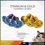 TITANIUM & GOLD SCREW COVERSET SKRU KASAR COVER SET BODY TAHAN KARAT YAMAHA Y15ZR V1 V2 LC135 NVX NM