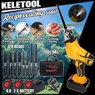 988VF Cordless Reciprocating Saw Gergaji Elektrik for Wood Metal Cutting with 2 Battery ChainSaw Mes