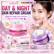 SALUDENT Krim Siang DAN Krim Malam SALUDENT SPF 50 WHITENING CREAM & SAKURA GLOWING NIGHT REPAIR CRE