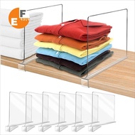 1set/6pcs Wardrobe Organizer and Storage Organizer, Transparent Bookshelf Divider, Vertical Wardrobe