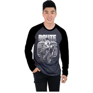 ROUTE66 M81 SCREEN-PRINTED MEN'S RAGLAN T-SHIRT \ LONG-SLEEVED MEN'S RAGLAN T-SHIRT, MEN'S TOP T-SHI