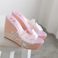Flower pattern 4 .53 inches Fashion Wedges for women (size 34-40)
