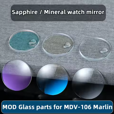 MDV-106 Mirror Blue Light Watch Mirror For Casio Marlin MDV-106 Mask Sapphire Glass Scratch resistan