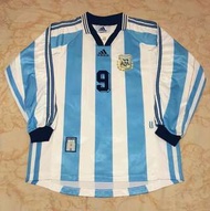 1998 阿根廷 主場長袖 球衣 球員版 巴迪斯圖達 中碼 adidas Argentina Player Issue Jersey Shirt Batistuta Size M