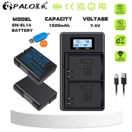 PALO EN-EL14 Battery(51*37*14)mm 7.4V 1500mAh for Nikon D3100 D3200 D5100 D5200 P7000 P7100 P7200