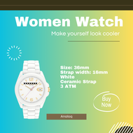 (Real Photo)Original C0ach-PGreys0n White36mm 14503925 White Ceramic Strap Women Watch  Jam Wanita