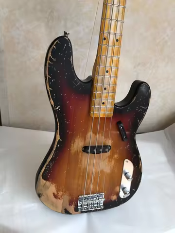 In stock high quality Make old electric bass Real photos Support for custom free delivery