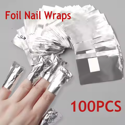 50/100PCS Foil Nail Wraps Gel Nail Polish Remover Foil Wraps for Nails Soak Off Gel Remover with Cot