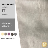 Free Gift ADEL OLIVIA Kain Langsir Blackout Bidang 126" Potong Meter Emboss Jalur Curtain Fabric